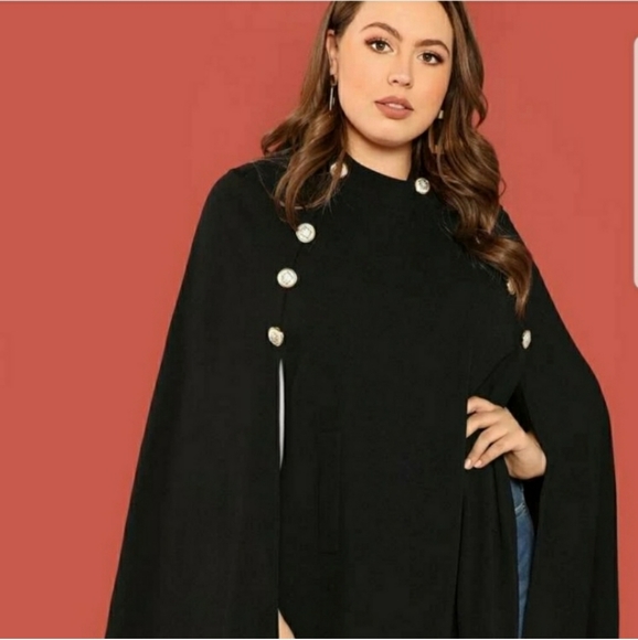plus size cape coats